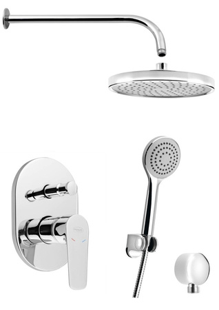 LOTTA zestaw prysznicowy z baterią podtynkową, 2 wyjścia, chrom
