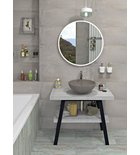 TWIGA konsola pod umywalkę 80x72x50 cm, czarny mat/dąb starobiały