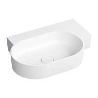 OVO M+ umywalka nablatowa/wisząca - prawa, 64 x 44 cm, biały mat