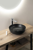 RONDANE umywalka ceramiczna nablatowa, średnica 41cm, czarny mat