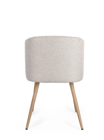 Krzesło BIZZOTTO QUEEN – taupe / naturalny (2 szt.)
