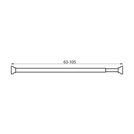 Drążek teleskopowy rozporowy 63-105cm, biały