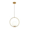 Lampa wisząca COSTA ROUND 35 cm - złota ring z białym kloszem