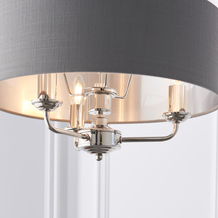 Highclere 3 Pendant Lght Nickel&Chrcoal 350-1200mm