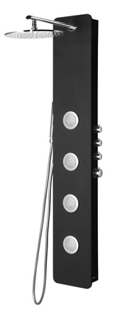 SPIRIT ROUND panel prysznicowy z baterią termostatyczną 250x1550mm, czarny