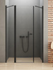 Drzwi wnękowe NEW SOLEO BLACK 1D U 130x195 szkło czyste 6mm Active Shield 2.0