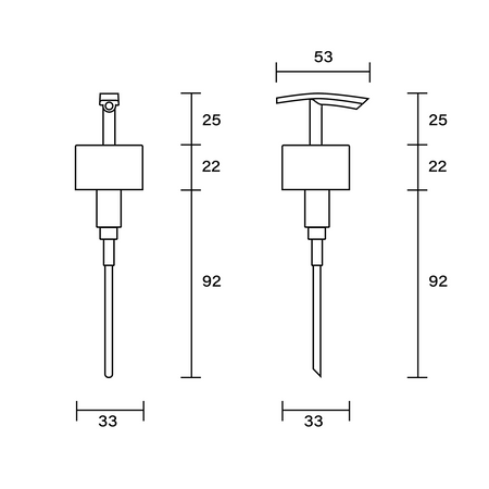 Pompka do dozownika mydła, plastik, chrom