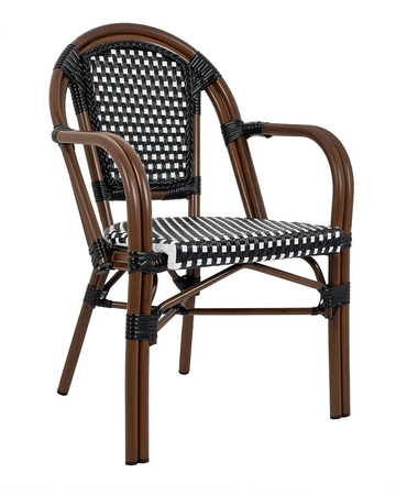 Krzesło ogrodowe CAFE PARIS ARM brązowe   rattan