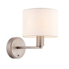 Daley Wall Light Nickel & White Faux Silk