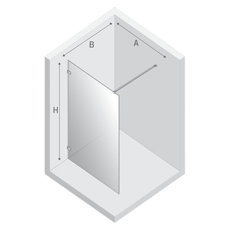 Kabina prysznicowa AVEXA NICKEL BRUSHED walk-in 100x200 szkło czyste 6mm Active Shield 2.0