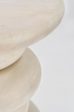 BIZZOTTO Stolik kawowy LOPEZ 40 cm – beżowy, drewno mango, japandi 