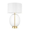 Kelda Oval Table Lamp Satin Brass Vintage White