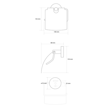 X-ROUND GOLD wieszak na papier toaletowy z pokrywą, złoto mat