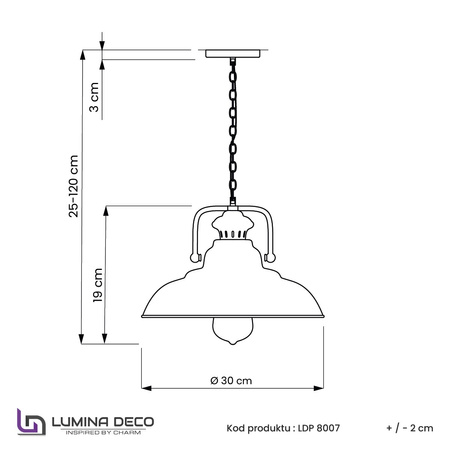 LAMPA WISZĄCA INDUSTRIALNA STARE SREBRO LOFT BARDI