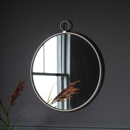 Srebrne okrągłe lustro Bayswater 610 x 700 mm