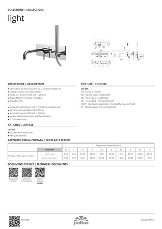 Bateria wannowa podtynkowa-Paffoni/kolekcja Light