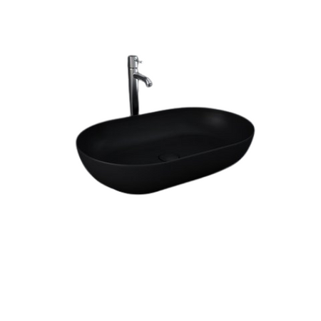 FEELING Umywalka slim nablatowa owalna 55x35 cm czarny mat (504) z Wadą