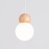 Lampa wisząca PEKKA 3P biała/naturalne drewno