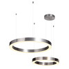 Lampa wisząca CIRCLE 2 60+80 cm - LED, ring nikiel szczotkowany na 1 podsufitce