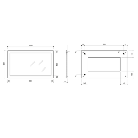 NIROX lustro w ramie 100x60cm, sosna rustykalna