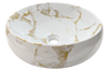 Vitruvit River ceramiczna umywalka nablatowa owalna 40,5 x 36,5 cm Calacatta Oro Marble (wyprzedaż ekspozycyjna)