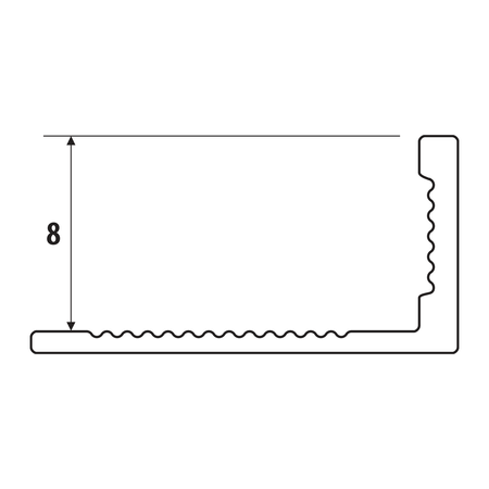 Profil narożny typ L, 250cm, 8mm, aluminium anodowane szczotkowane
