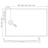 Brodzik NEX konglomeratowy prostokątny 110x80x3,5 beż struktura