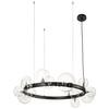 Lampa wisząca Orion 85 cm - 15 szklanych kul, czarna