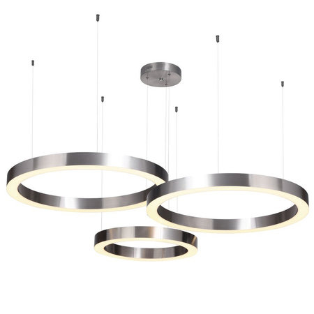 Lampa wisząca CIRCLE 40+60+60 -  LED, ring nikiel na 1 podsufitce