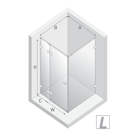 Kabina prysznicowa EVENTA BLACK CHROME 1D prostokątna L 80x110x200 szkło czyste 8mm Active Shield 2.0