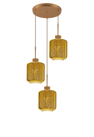 POTRÓJNA NOWOCZESNA LAMPA WISZĄCA ZWIS ZŁOTA ALACOSMO W3-RD