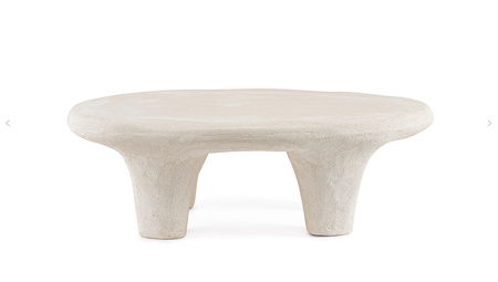 BIZZOTTO Stolik kawowy ALBIN 102×62 cm – beżowy, poliresin, designerski stolik nowoczesny