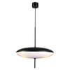 Lampa wisząca PIATTO 50 cm- biało-czarna, eliptyczny klosz