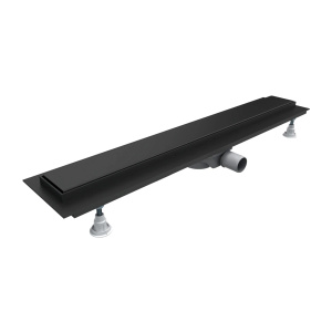 LOWFIX prysznicowy odpływ liniowy z maskownicą pełną, 70 cm, czarny półmat