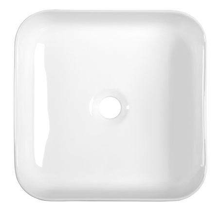 PRATA umywalka ceramiczna nablatowa 39,5x39,5 cm, biała