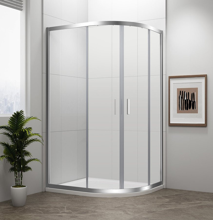 EASY kabina prysznicowa półokrągła 1100x800mm, L/R, szkło czyste