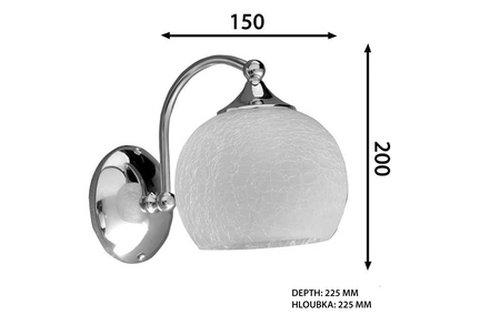 VERITA lampa ścienna E27 40W, 230V, IP21, chrom