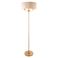 Highclere 3 Floor Lamp Vintage Brass