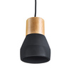 Lampa wisząca CONCRETE 12 cm- czarny beton, drewno