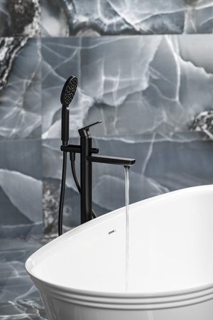 PAX bateria wannowa wolnostojąca, czarny mat