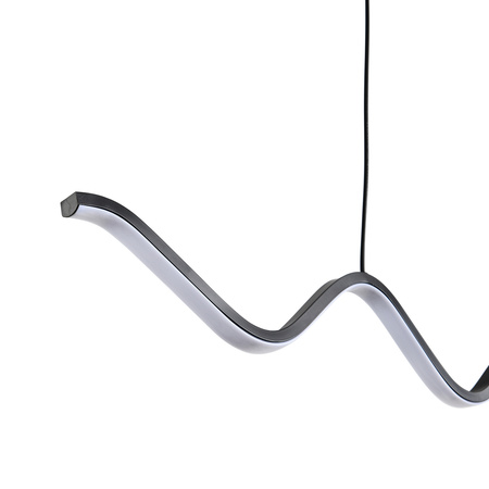 Lampa wisząca ZIGZAG 90 cm - LED, czarna, falista listwa