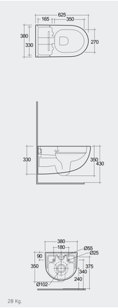 Zestaw RAK Ceramics CLEON PROTEK Miska WC podwieszana Rimless & Deska WC z funkcją bidetu SMART