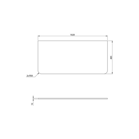 PREMIO blat kompaktowy HPL 102x1,2x48,5cm, czarny mat