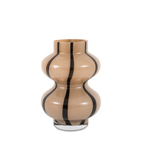 Forma Swirl Glass Vase Camel & Black 135x135x200mm