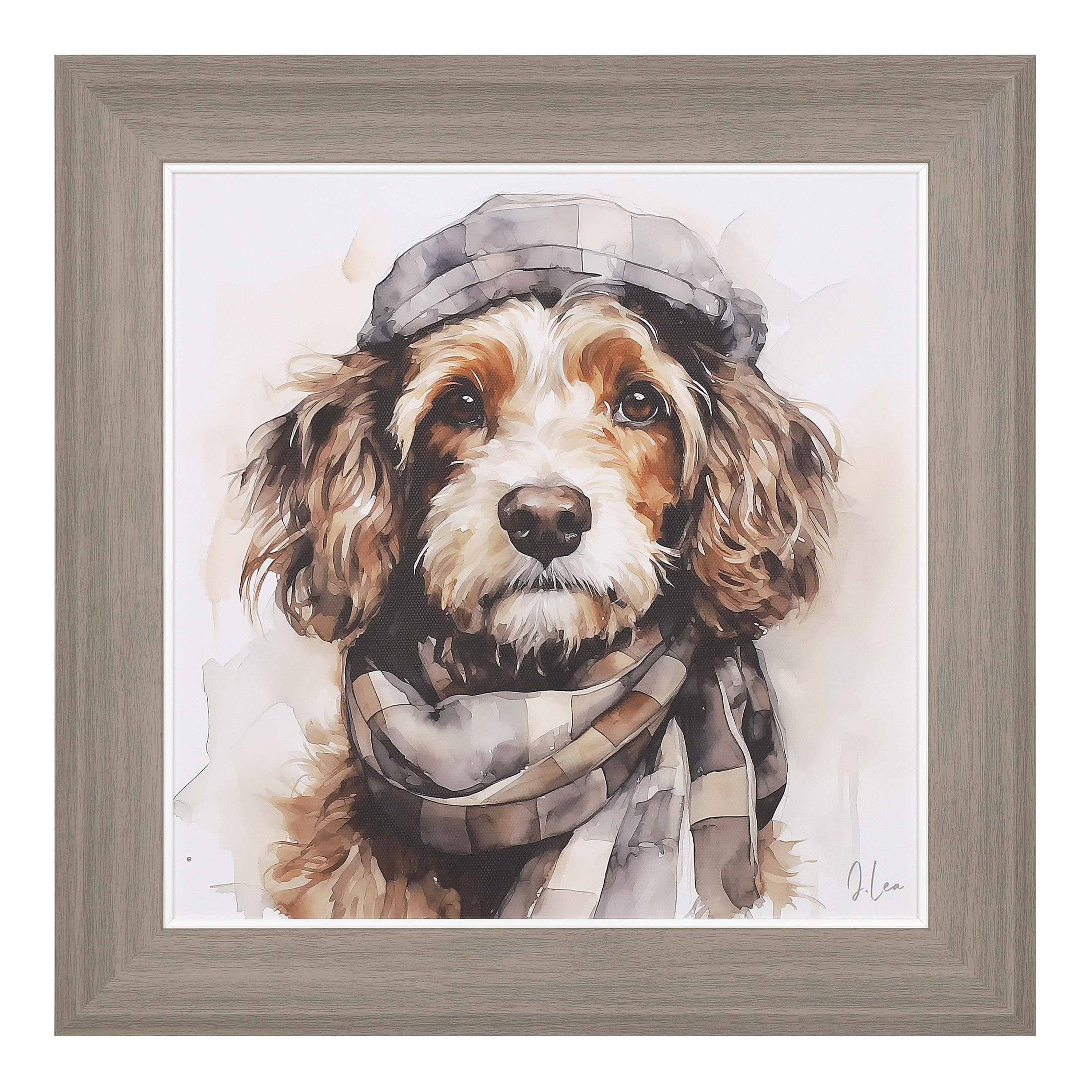 Obraz w ramie „Archie” – brązowy, 38 × 1,5 × 38 cm
