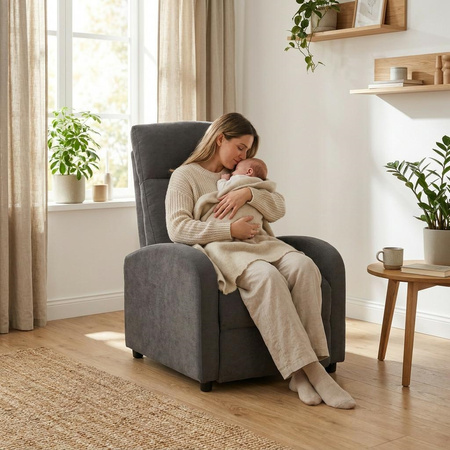 Fotel wypoczynkowy rozkładany RELAX PREMIUM ciemny szary