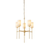 Lampa wisząca DARLING 60 cm - żyrandol złoty z białym abażurem
