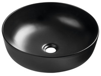 RONDEA umywalka ceramiczna nablatowa średnica 41cm, czarny mat