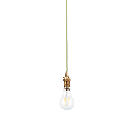 Eltham 1 Pendant Brushed Aged Brass Green Flex