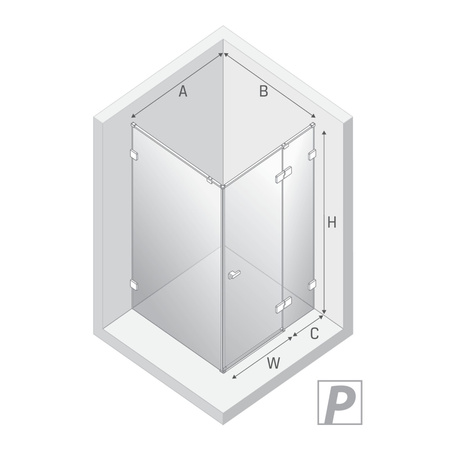 Kabina prysznicowa EVENTA GOLD SHINE 1D prostokątna P 110x120x200 szkło czyste 8mm Active Shield 2.0